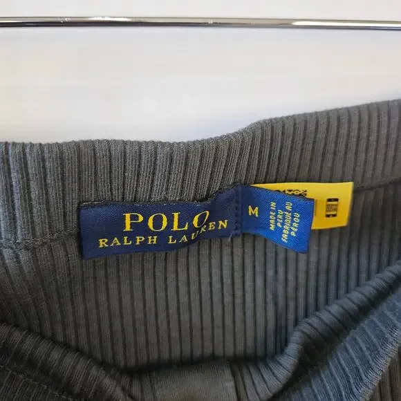 Polo Ralph Lauren Button Front Rib Knit Gray Pencil Skirt Medium - Picture 4 of 15